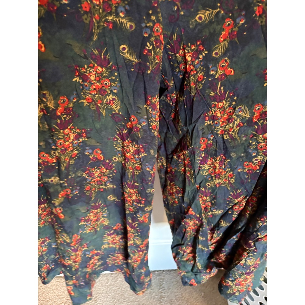 Natural Life Wide Leg Jumpsuit Womens Medium Black Floral NEW Smocked Strappy - Picture 4 of 8